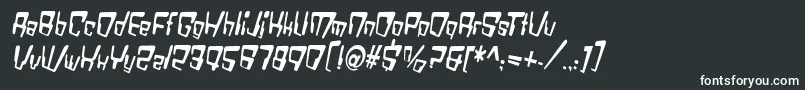 Fonte VtcBadDatatripRegularItalic – fontes brancas em um fundo preto