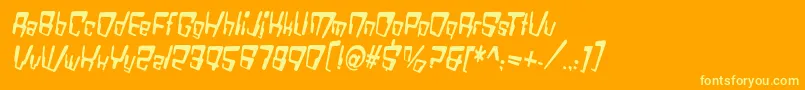 VtcBadDatatripRegularItalic Font – Yellow Fonts on Orange Background