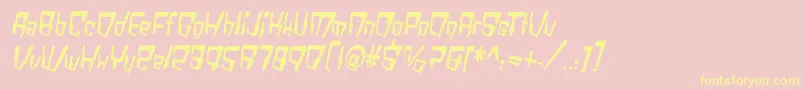 Шрифт VtcBadDatatripRegularItalic – жёлтые шрифты на розовом фоне