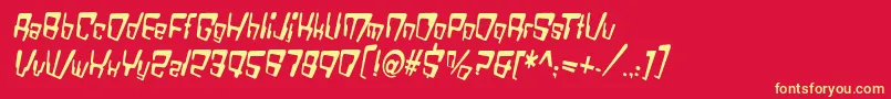 VtcBadDatatripRegularItalic Font – Yellow Fonts on Red Background