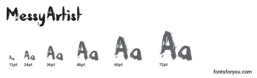 MessyArtist Font Sizes