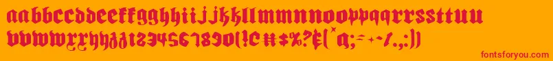 フォントBiergartenlt – オレンジの背景に赤い文字