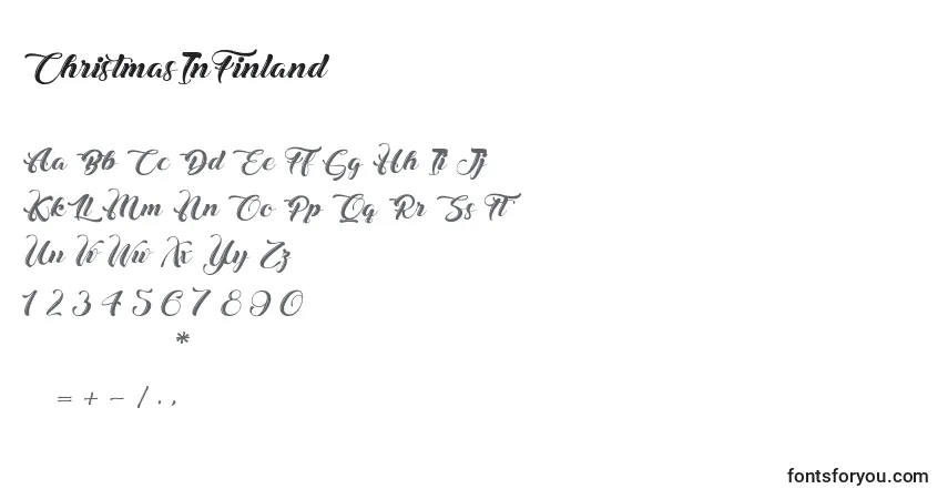Шрифт ChristmasInFinland – алфавит, цифры, специальные символы
