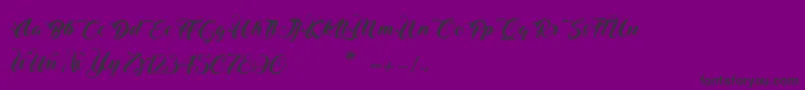 Fonte ChristmasInFinland – fontes pretas em um fundo violeta