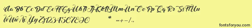 ChristmasInFinland Font – Black Fonts on Yellow Background