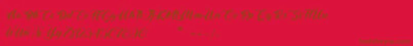 Шрифт ChristmasInFinland – коричневые шрифты на красном фоне