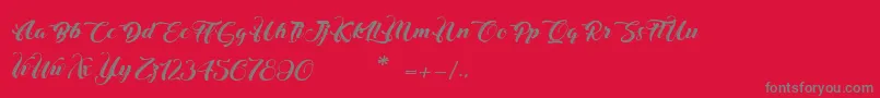 ChristmasInFinland Font – Gray Fonts on Red Background