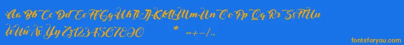 ChristmasInFinland Font – Orange Fonts on Blue Background