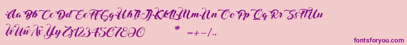 ChristmasInFinland-Schriftart – Violette Schriften auf rosa Hintergrund