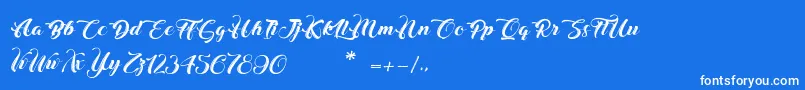 フォントChristmasInFinland – 青い背景に白い文字