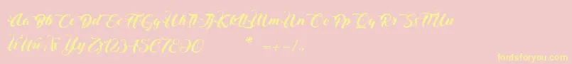 ChristmasInFinland Font – Yellow Fonts on Pink Background