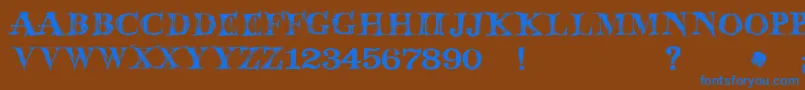 JmhWolfa Font – Blue Fonts on Brown Background