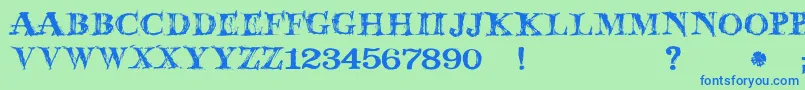 JmhWolfa Font – Blue Fonts on Green Background