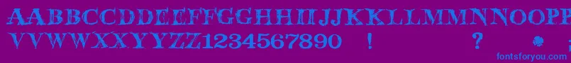 JmhWolfa Font – Blue Fonts on Purple Background