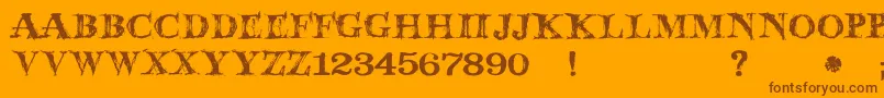 Weitere Informationen zur JmhWolfa-Schriftart JmhWolfa-Schriftart – Braune Schriften auf orangefarbenem Hintergrund