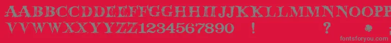 Fonte JmhWolfa – fontes cinzas em um fundo vermelho