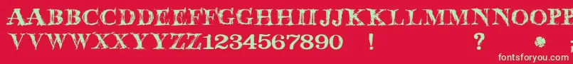 JmhWolfa Font – Green Fonts on Red Background