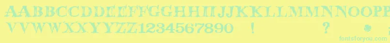 JmhWolfa Font – Green Fonts on Yellow Background