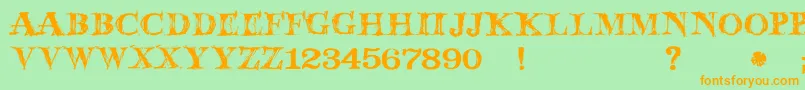 JmhWolfa Font – Orange Fonts on Green Background