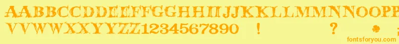 JmhWolfa Font – Orange Fonts on Yellow Background