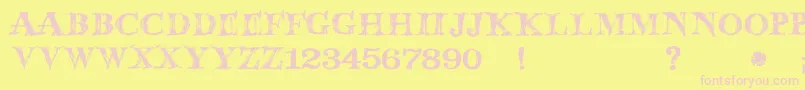 JmhWolfa Font – Pink Fonts on Yellow Background
