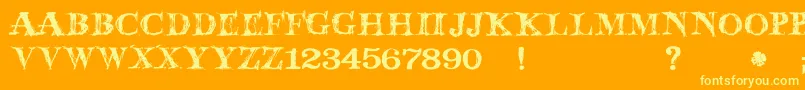 JmhWolfa Font – Yellow Fonts on Orange Background