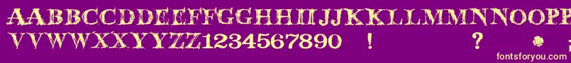 JmhWolfa Font – Yellow Fonts on Purple Background