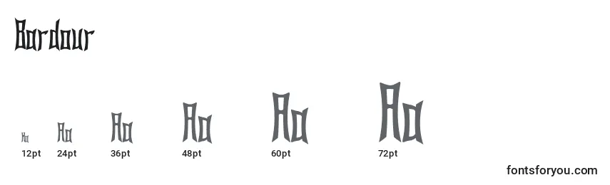 Bardour Font Sizes