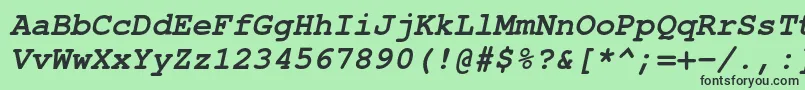 フォントTexgyrecursorBolditalic – 緑の背景に黒い文字