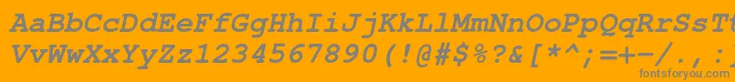 TexgyrecursorBolditalic Font – Gray Fonts on Orange Background