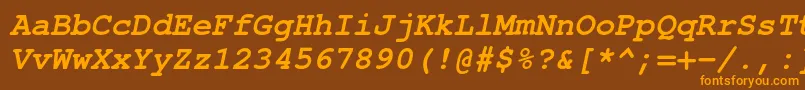 Шрифт TexgyrecursorBolditalic – оранжевые шрифты на коричневом фоне