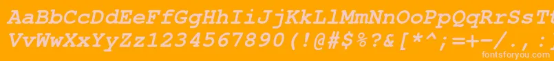 フォントTexgyrecursorBolditalic – オレンジの背景にピンクのフォント