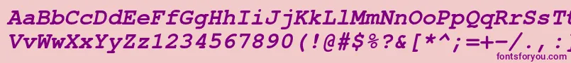 TexgyrecursorBolditalic Font – Purple Fonts on Pink Background