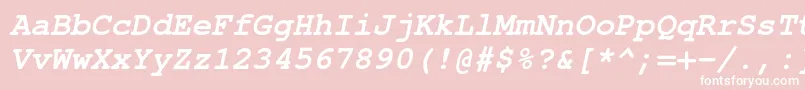 TexgyrecursorBolditalic-Schriftart – Weiße Schriften auf rosa Hintergrund
