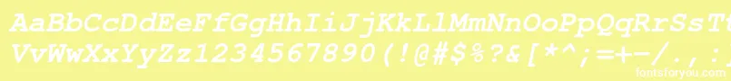 Шрифт TexgyrecursorBolditalic – белые шрифты на жёлтом фоне