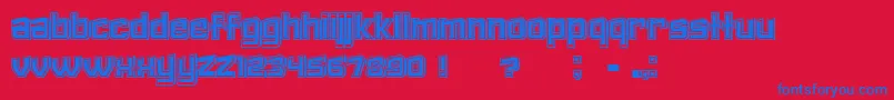 Fonte Failed3DFilled – fontes azuis em um fundo vermelho