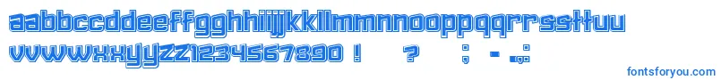 Failed3DFilled-Schriftart – Blaue Schriften auf weißem Hintergrund