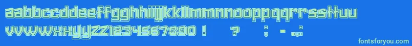 Failed3DFilled Font – Green Fonts on Blue Background