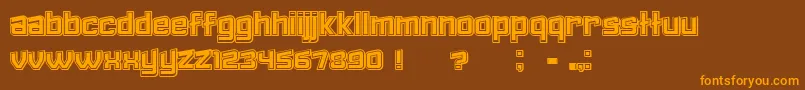 Weitere Informationen zur Failed3DFilled-Schriftart Failed3DFilled-Schriftart – Orangefarbene Schriften auf braunem Hintergrund