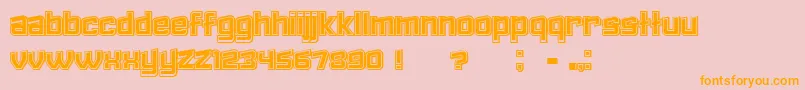 Failed3DFilled-Schriftart – Orangefarbene Schriften auf rosa Hintergrund