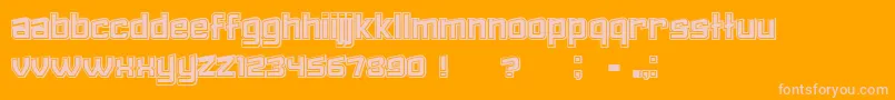 Failed3DFilled-Schriftart – Rosa Schriften auf orangefarbenem Hintergrund