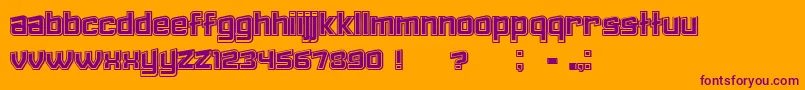 Failed3DFilled-Schriftart – Violette Schriften auf orangefarbenem Hintergrund