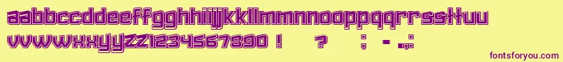 Failed3DFilled-Schriftart – Violette Schriften auf gelbem Hintergrund