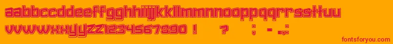 Failed3DFilled-Schriftart – Rote Schriften auf orangefarbenem Hintergrund