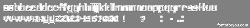 Failed3DFilled-Schriftart – Weiße Schriften auf grauem Hintergrund