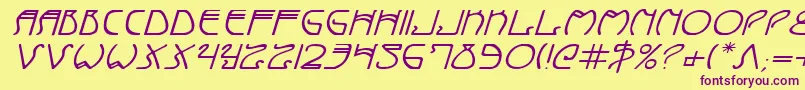 Coydecoei-fontti – violetit fontit keltaisella taustalla