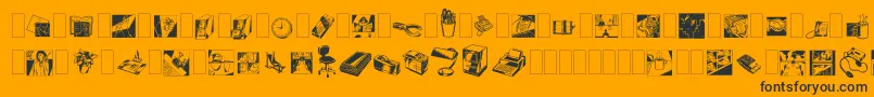 Dfindustrialsone-Schriftart – Schwarze Schriften auf orangefarbenem Hintergrund