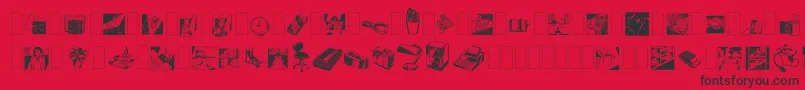 Dfindustrialsone-Schriftart – Schwarze Schriften auf rotem Hintergrund