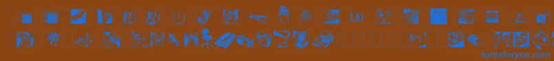 Dfindustrialsone-Schriftart – Blaue Schriften auf braunem Hintergrund