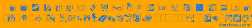 Dfindustrialsone-fontti – siniset fontit oranssilla taustalla